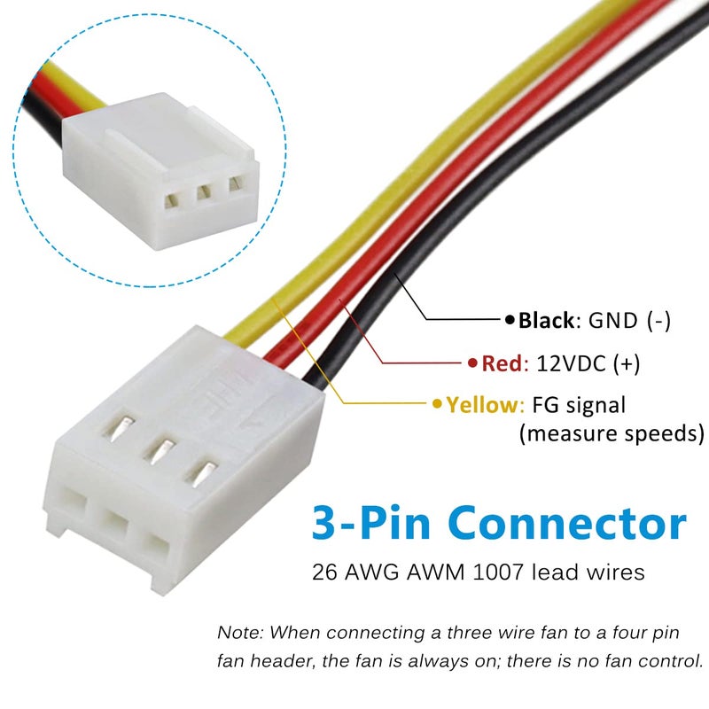 GDSTIME 12V DC 3PIN 70mm Fan, 70mm x 70mm x 25mm Brushless Cooling Fan - Image 3